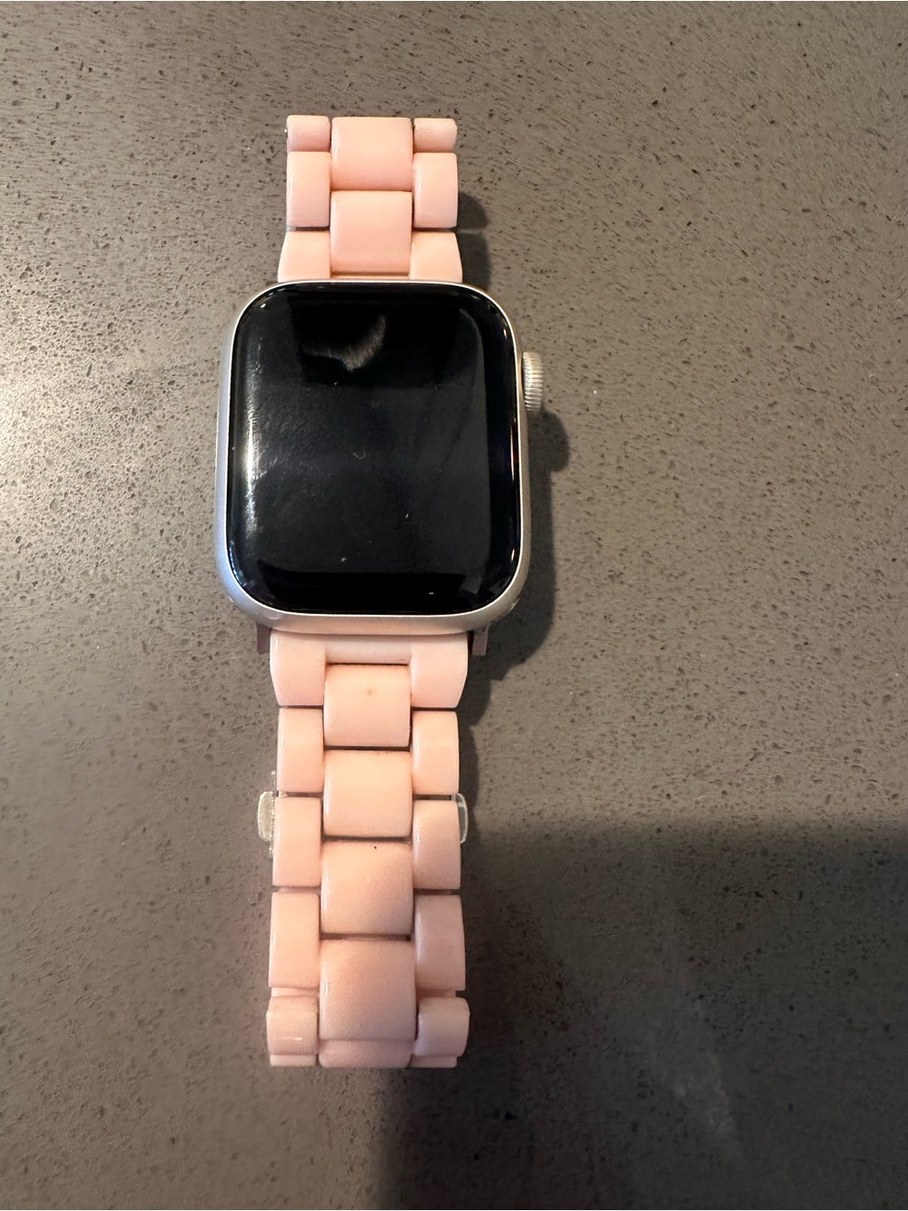 Apple Pink Silicone Link Smartwatch Band for Square Apple Watch comes with charg